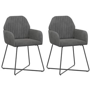 vidaXL Jedilni stoli 2 kos Žamet Temno siva 55 x 50 x 84 cm