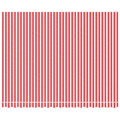 vidaXL Nadomestna tkanina za tendo rdeče in bele črte 4x3 m