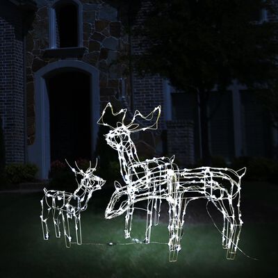 vidaXL Božični jeleni 3-delni 229 LED lučk