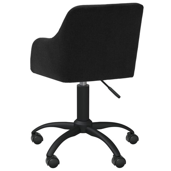 vidaXL Vrtljiv jedilni stol črno blago