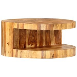 vidaXL Okrogla klubska mizica 65x30 cm trden palisander