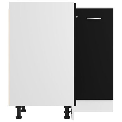 vidaXL Kotna spodnja omarica črna 75,5x75,5x81,5 cm iverna plošča