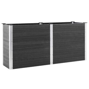vidaXL Visoka greda 200x50x91 cm WPC siva