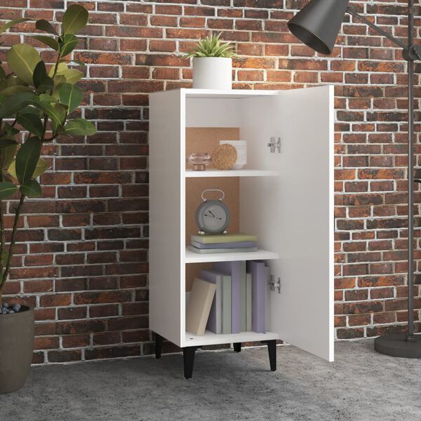 vidaXL Komoda bela 34,5x34x90 cm konstruiran les