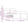 vidaXL Kovinski posteljni okvir brez vzmetnice rjavi hrast 140x200 cm