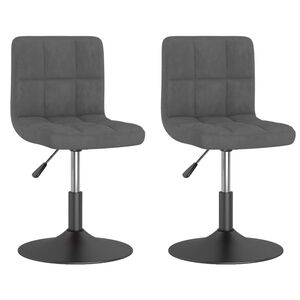 vidaXL Vrtljiv jedilni stol 2 kosa temno siv žamet