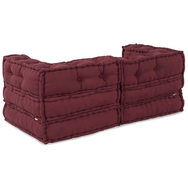 vidaXL Modularni kavč 2 pcs Bordo 140 x 70 x 56 cm blago