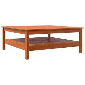 vidaXL Klubska mizica vo&scaron;čeno rjava 100x100x40 cm trdna borovina