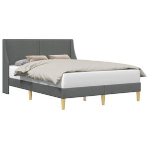 vidaXL Konstrukcija postelje z vzglavjem Temno siva 153 x 203 cm Blago