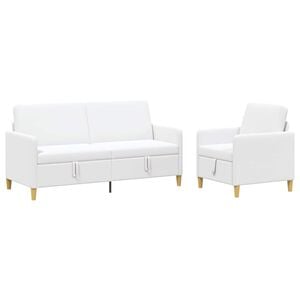 vidaXL Sofa set z shrambo 2 kos Bela Poliester