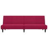 vidaXL Kavč dvosed z leži&scaron;čem vinsko rdeč žamet