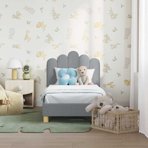 vidaXL Posteljica za malčke z vzglavjem Svetlo siva 70 x 140 cm blago