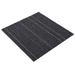 vidaXL Preproga plo&scaron;čica Temno siva s črtami 50 x 50 cm 4 kos