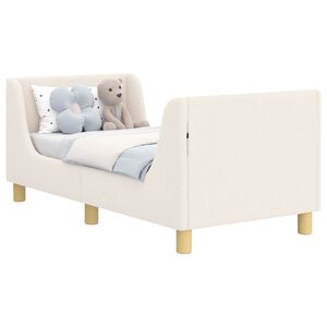 vidaXL Posteljica za malčke z vzglavjem Krem 70 x 140 cm Boucl&eacute;
