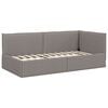 vidaXL Kotni okvir postelje z matrico z vzglavjem 2 pcs Taupe Žamet