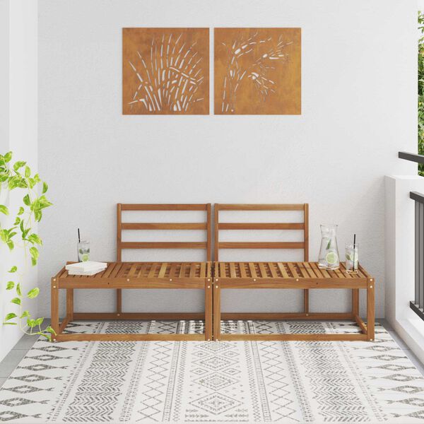 vidaXL Zunanji končni kavč 2 Kos Naravna 182,5 x 63 x 73 cm