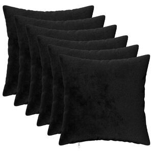 vidaXL Prevleka za blazino 6 pcs HEERLEN Črna 30 x 30 cm Flanel