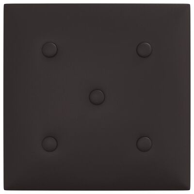 vidaXL Stenski paneli 12 kosov črni 30x30 cm umetno usnje 1,08 m²