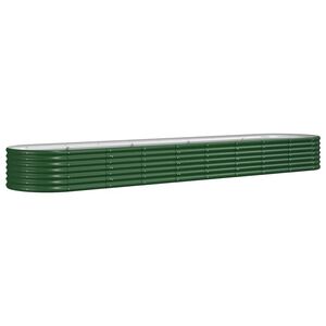 vidaXL Visoka greda iz cinkanega jekla 368x80x36 cm zelena
