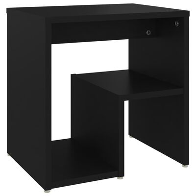 vidaXL Nočna omarica črna 40x30x40 cm iverna plošča