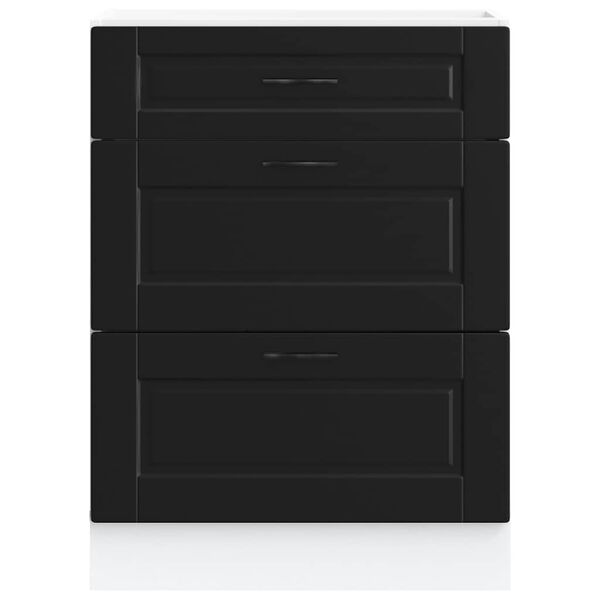 vidaXL Kuhinjska spodnja omarica "Porto" črna inženirska lesena