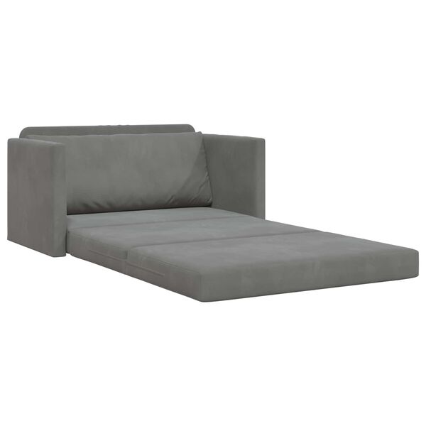 vidaXL Sofa postelja 110cm Temno siva Žamet