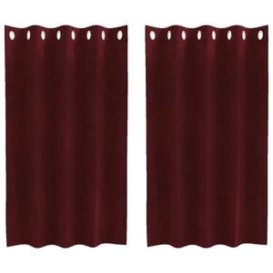 vidaXL Zatemnitvene zavese 2 kos Vinorodna rdeča 140 x 140 cm Žamet