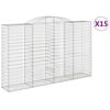 vidaXL Obokana gabionska ko&scaron;ara 14kosi 300x50x180/200cm cinkano železo