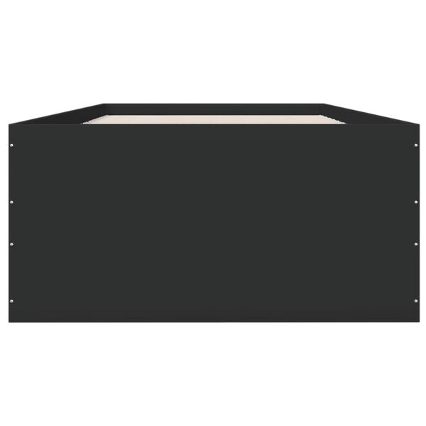 vidaXL Posteljni okvir črn 100x200 cm inženirski les