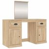 vidaXL Toaletna mizica z ogledalom sonoma hrast 130x50x132,5 cm