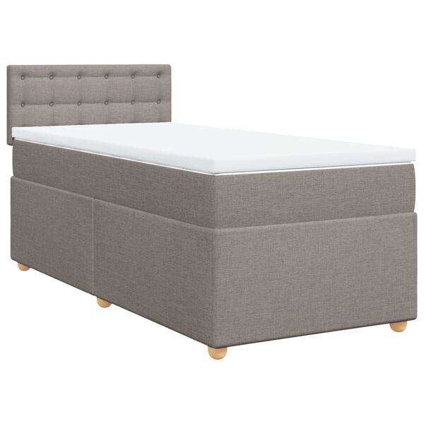 vidaXL Box spring postelja z vzmetnico taupe 100x200 cm blago