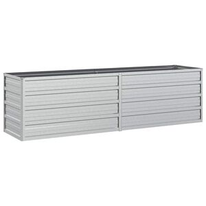 vidaXL Visoka greda 160x40x45 cm pocinkano jeklo srebrna