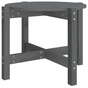 vidaXL Klubska mizica siva &Oslash; 62,5x45 cm trdna borovina