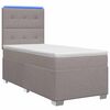 vidaXL Postelja boxspring z vzmetnico Taupe 90 x 190 cm Blago