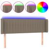 vidaXL LED posteljno vzglavje taupe 147x16x78/88 cm blago