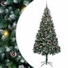 vidaXL Umestno božično drevo Zelena 210 cm PVC in Jeklo in Plastika