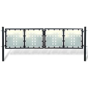 vidaXL Črna enokrilna ograja 300x100 cm