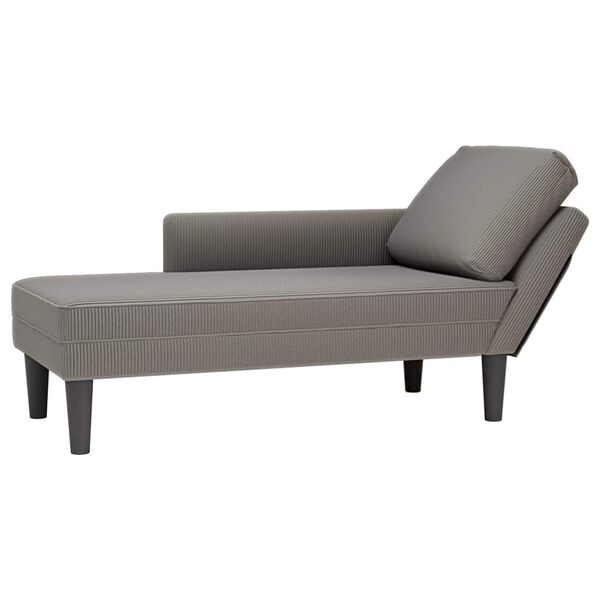 vidaXL Chaise Lounge z blazino Svetlo siva Corduroy tkanina