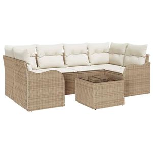vidaXL Vrtna sedežna garnitura Bež 55 x 55 x 37 cm poli ratan