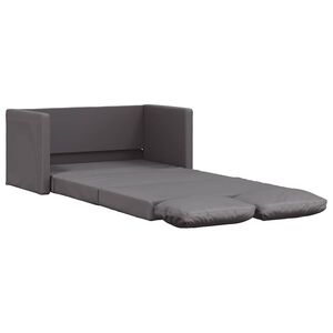 vidaXL Talni raztegljiv kavč 2 v 1 siv 112x174x55 cm umetno usnje