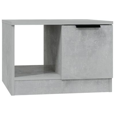 vidaXL Klubska mizica betonsko siva 50x50x36 cm konstruiran les