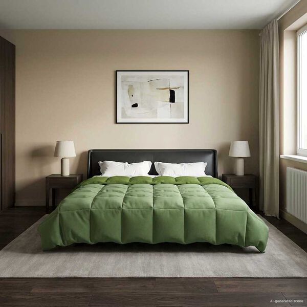 vidaXL Zimska posteljnina &Scaron;onerisan Zelena 200 x 200 cm Mikrovlakna