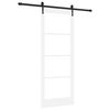 vidaXL Drsna vrata Bela 83 x 211 cm Trden borov les in steklo