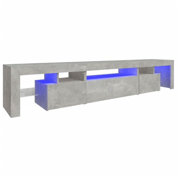 vidaXL TV omarica z LED lučkami betonsko siva 215x36,5x40 cm