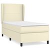 vidaXL Box spring postelja z vzmetnico krem 100x200 cm umetno usnje