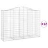 vidaXL Obokane gabion ko&scaron;are 12kosi 200x50x140/160 cm pocinkano železo