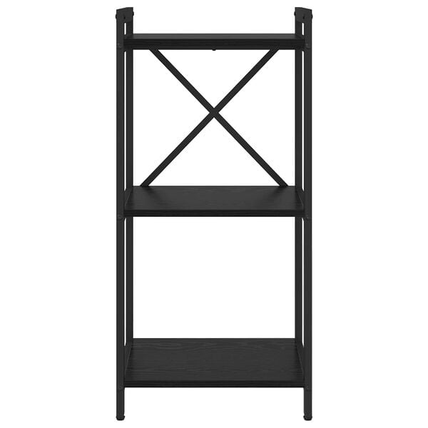 vidaXL Knjižna polica Črna Orehovina 40 x 30 x 85 cm Konstruiran les