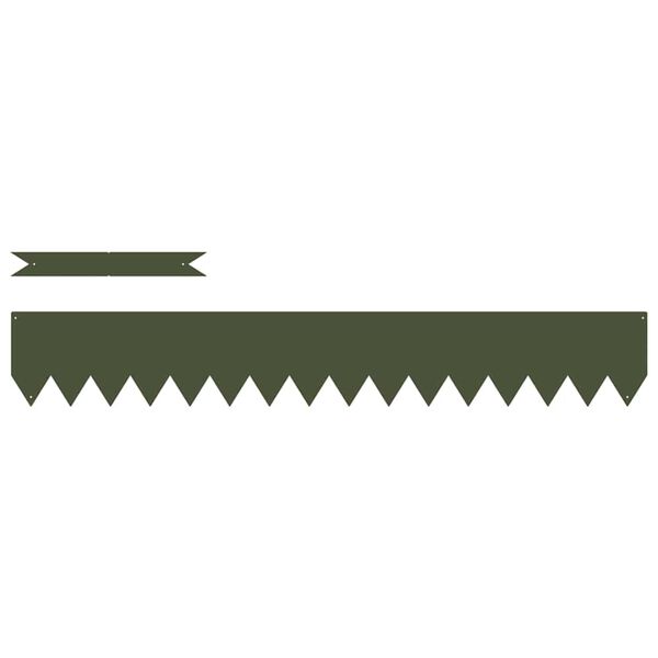 vidaXL Robovi trave 20 pcs Oljčno zelena 100 x 0,05 x 20 cm Medenina