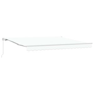 vidaXL Vlečna tenda Bela 400 &times; 300 cm Poliester in aluminij