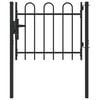 vidaXL Ograjna vrata BOXTEL 103 x 124,5 cm Pra&scaron;no lakirano jeklo Siva